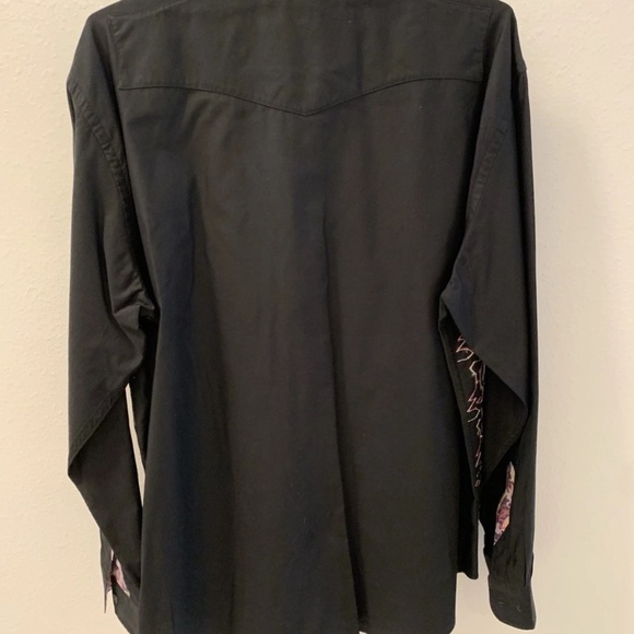 Robert Graham Black Button Shirt XXL Embroidery Detail - Picture 5 of 7